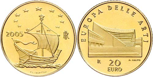 Italy 20 Euro, Gold, 2005, ... 
