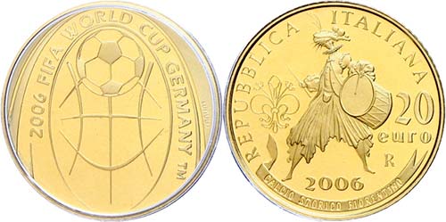 Italy 20 Euro, Gold, 2006, XVIII. ... 