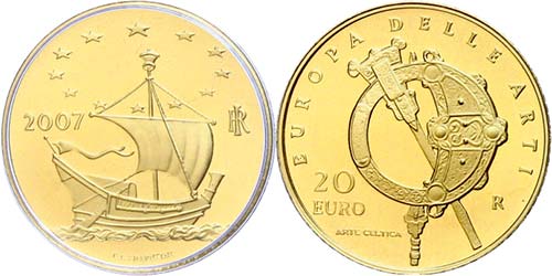 Italy 20 Euro, Gold, 2007, ... 