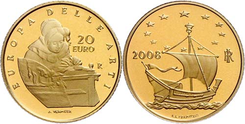 Italy 20 Euro, Gold, 2008, ... 