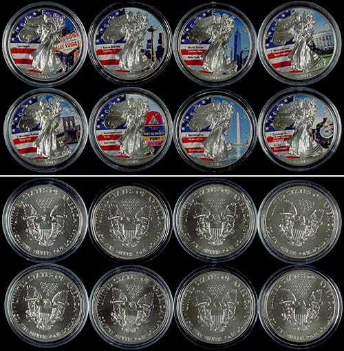Coins USA Set zun 8 x 1 Dollar, ... 