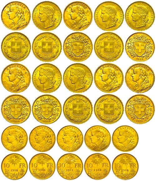 Gold Coin Collections Switzerland, ... 