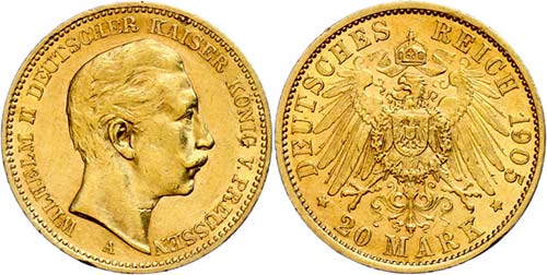 Prussia 20 Mark, 1900, Wilhelm ... 