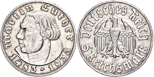 Münzen Drittes Reich 5 ... 