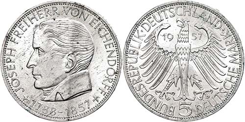 Federal coins after 1946 5 Mark, ... 