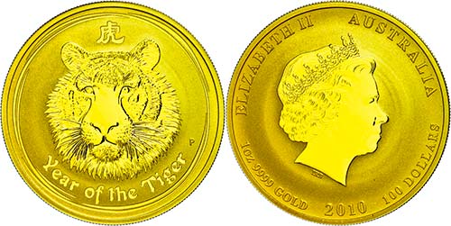 Australia 100 Dollars, Gold, 2010, ... 