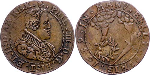 Belgium Chip, copper, 1639, ... 