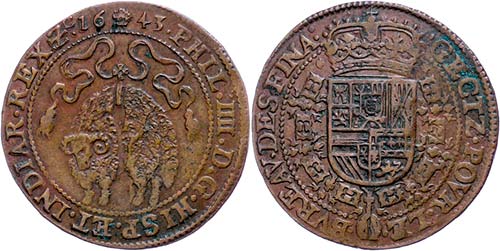 Belgium Chip, copper, 1643, Karl ... 