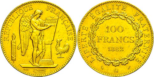 France 100 Franc, Gold, 1882, ... 