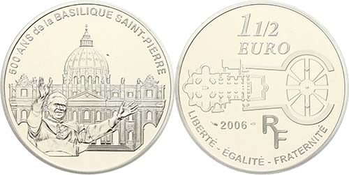 France 1, 5 Euro, 2006, 500 years ... 