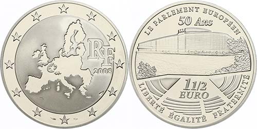 France 1, 5 Euro, 2008, 50 years ... 
