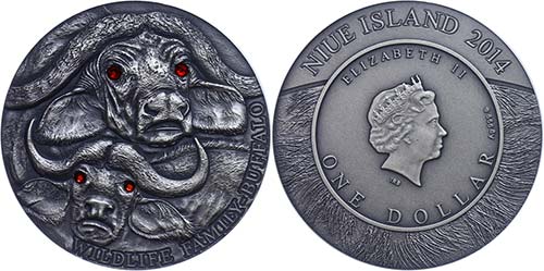 Niue 1 Dollar, 2014, Büffel, 1 ... 