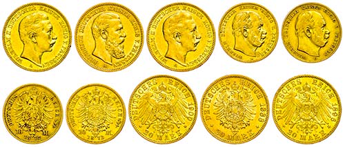 Gold Coin Collections Prussia, lot ... 