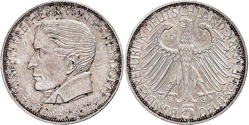 Federal coins after 1946  5 Mark, ... 