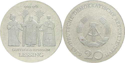 GDR  20 Mark, 1979, Gotthold E. ... 