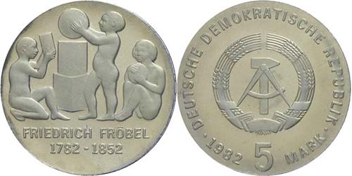 GDR  5 Mark, 1982, Fröbel, in ... 