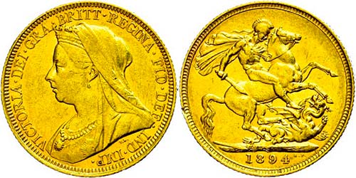 Australien  Pound, Gold, 1894, ... 