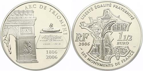France  1, 5 Euro, 2006, 200 years ... 