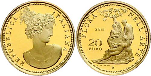 Italy  20 Euro, Gold, 2015, Flora ... 
