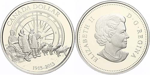Kanada  1 Dollar, 2013, 100 Jahre ... 