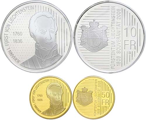 Liechtenstein  Set to 10 Franc ... 