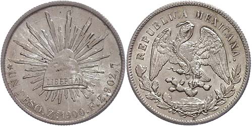 Mexiko  Peso, 1900, Zacatecas, ... 