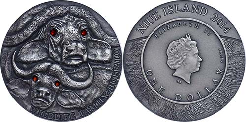 Niue  1 Dollar, 2014, Büffel, 1 ... 