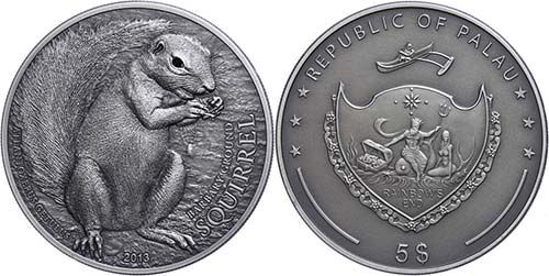Palau  5 Dollars, 2013, gray ... 