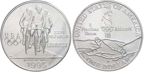 Coins USA  1 Dollar, silver, 1995, ... 