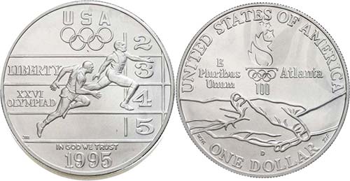 Coins USA  1 Dollar, silver, 1995, ... 