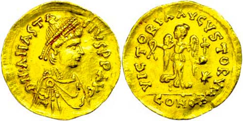 Münzen Byzanz Anastasius I., ... 