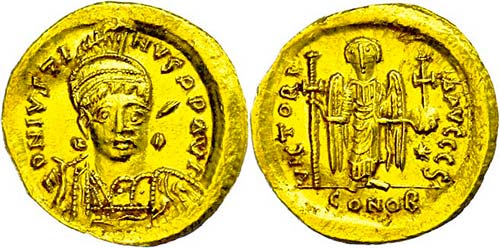 Coins Byzantium Justinus I., ... 