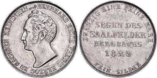 Sachsen-Meiningen Gulden, 1829, ... 