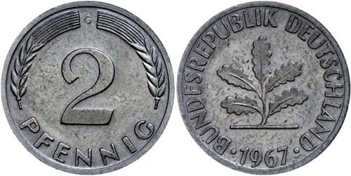 Münzen Bund ab 1946 2 Pfennig ... 