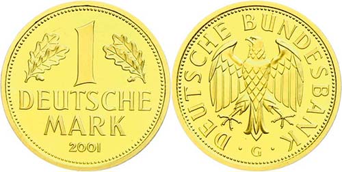 Münzen Bund ab 1946 1 Mark, Gold, ... 