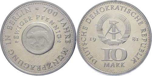 Münzen DDR 10 Mark, 1981, 700 ... 
