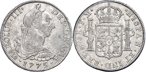 Coins Mexiko 8 Real, 1773, Karl ... 