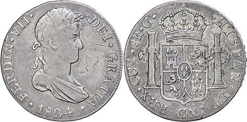 Peru 8 Real, 1824, Ferdinand VII, ... 