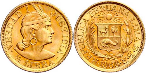 Peru 1 / 2 Libra, 1966, Fb. 74, ... 