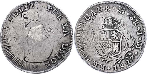 Philippinen 8 Reales, 1828, JM, ... 
