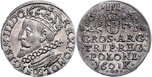 Poland 3 Groschen, 1601, Sigismund ... 