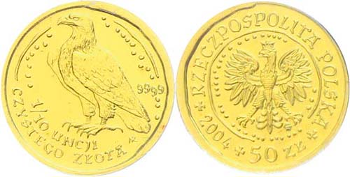 Poland 50 Zlotych Gold, 2004, gold ... 