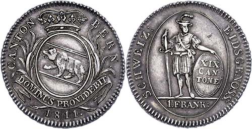 Switzerland Bern, 1 Franc, 1811, ... 