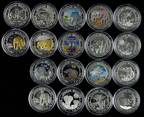 Somalia 18x 100 Shillings silver, ... 