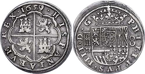 Spain 8 Real, 1659, Felipe IV., ... 