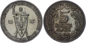Coins Weimar Republic 5 Reichmark ... 