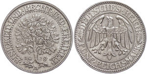 Münzen Weimar 5 Reichsmark, 1928, ... 