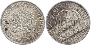 Coins Weimar Republic 5 Reichmark, ... 