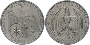 Münzen Weimar 3 Reichsmark,  1929 ... 