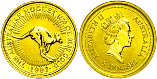 Australia 5 Dollars, Gold, 1997, ... 